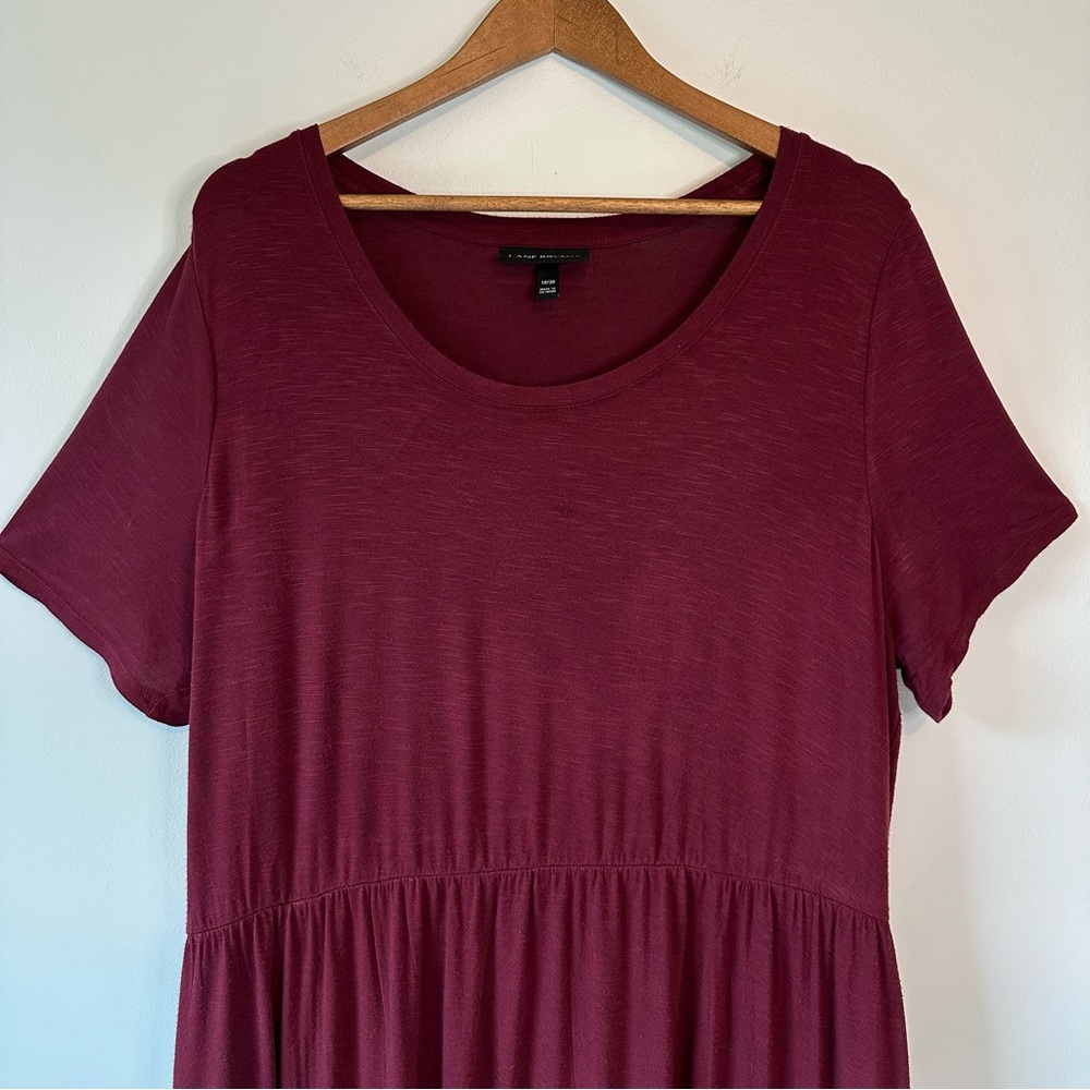 Lane Bryant Women’s Wine Burgundy Knit Flounce Maxi Dress, size 18/20 - Picture 9 of 16